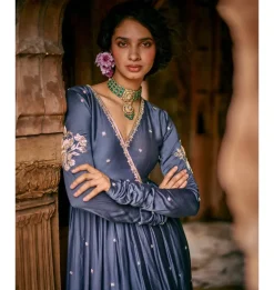 Blue Modal Silk Zardosi & Anarkali Set