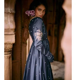 Blue Modal Silk Zardosi & Anarkali Set