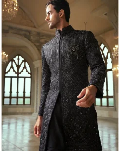 Blue Moon Hand Embroidered Sherwani