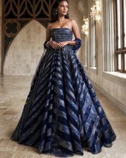 Blue Moon Volume Gown With Cape