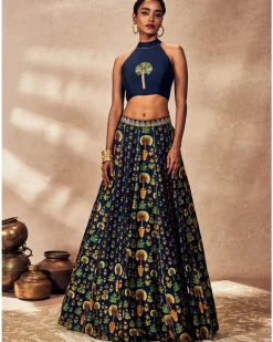 Blue Nomadic Tribe Lehenga