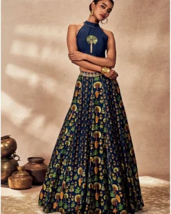 Blue Nomadic Tribe Lehenga