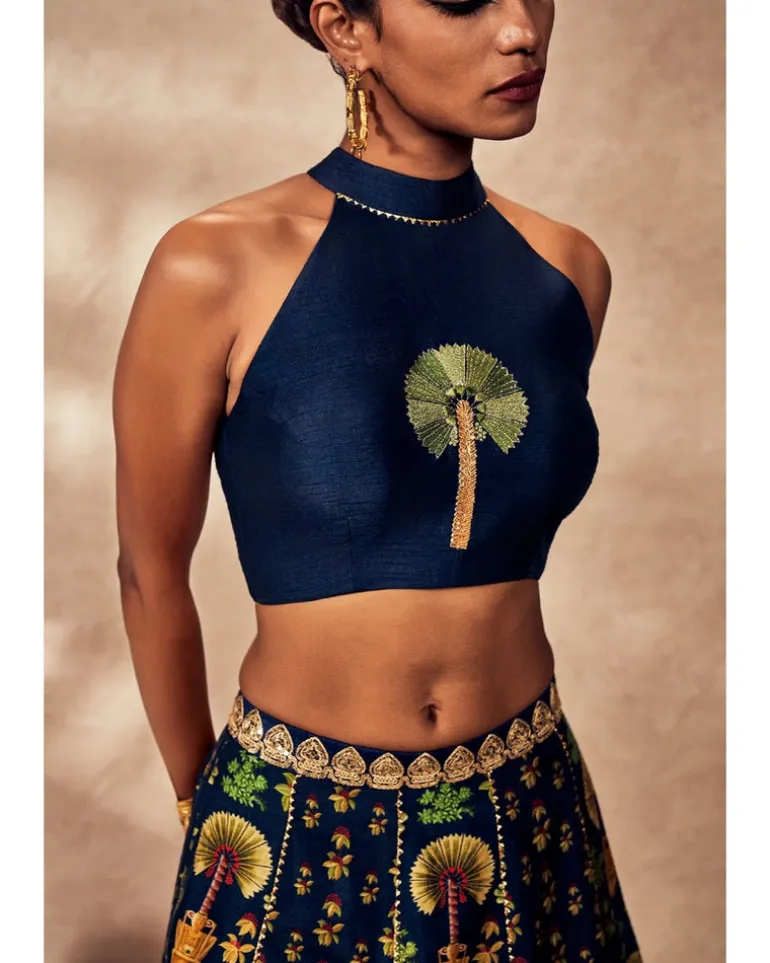 Blue Nomadic Tribe Lehenga