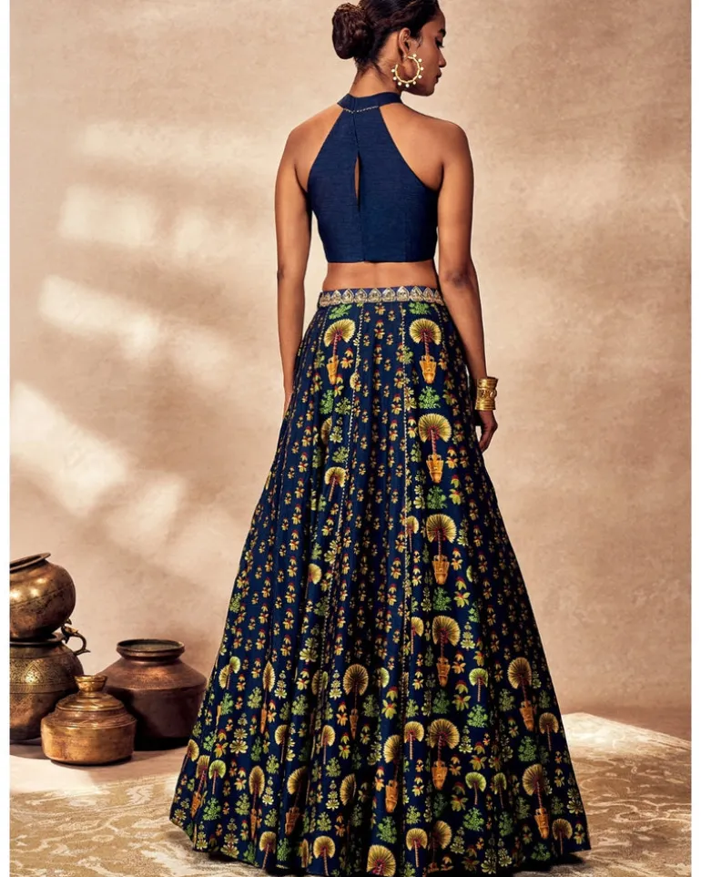 Blue Nomadic Tribe Lehenga