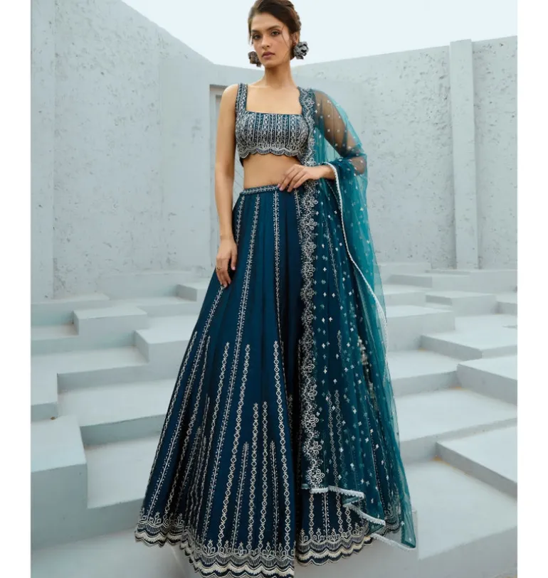 Blue Riya Skirt Set