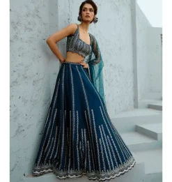 Blue Riya Skirt Set