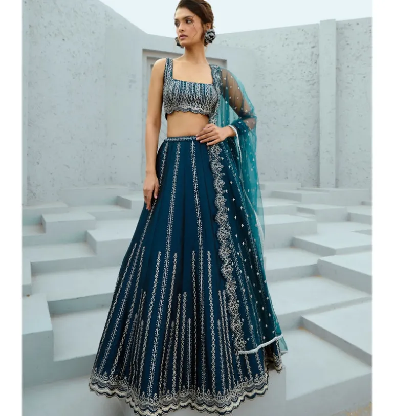 Blue Riya Skirt Set