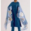 Blue Silk Chanderi Hand-Painted Kurta Set