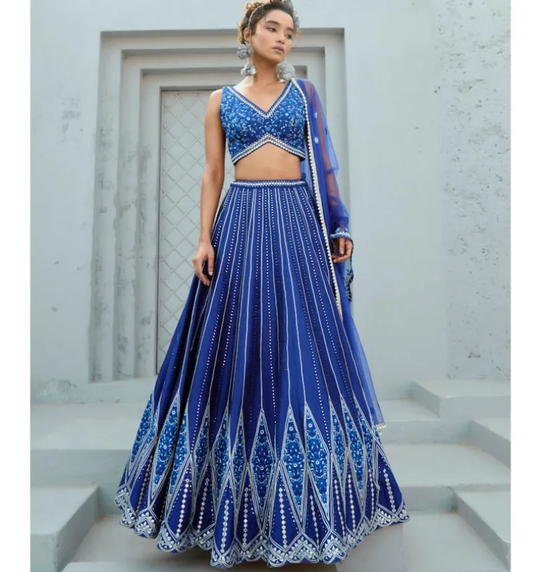 Blue Sunflower Skirt Set