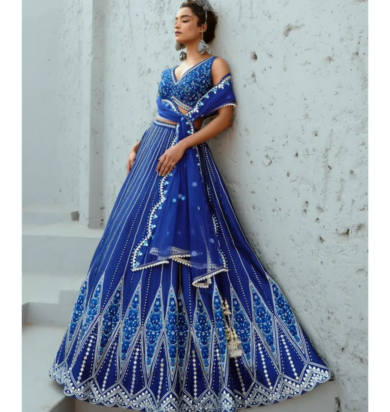 Blue Sunflower Skirt Set