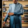 Blue Yaara Open Bandi With Matching Kurta Pajama Set