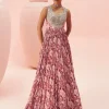 Blush Abstract Floral Anarkali