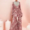 Blush Abstract Floral Peplum And Gharara Set