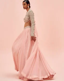 Blush Geometric Lehenga Set