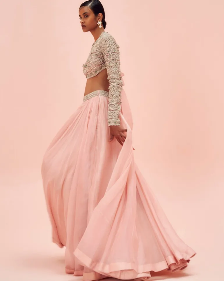 Blush Geometric Lehenga Set