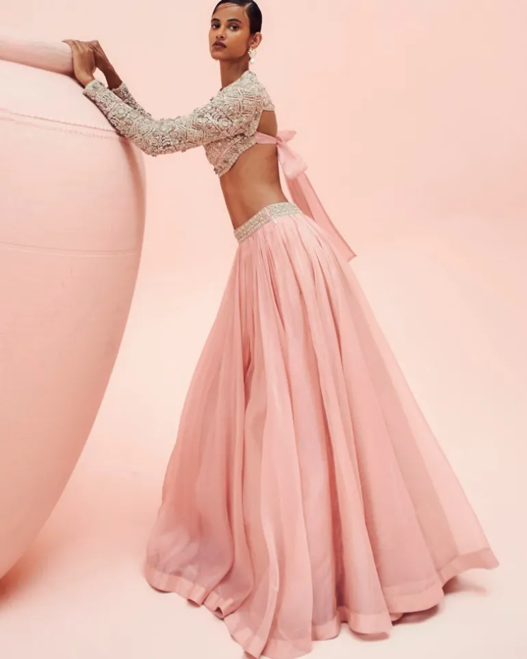 Blush Geometric Lehenga Set
