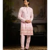 Blush Pink Cutdana & Thread Mix Trible Embroidered Kurta Paired With Blush Pink Pants
