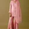 Blush Pink Dori Embroidered Gharara Set
