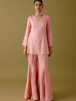 Blush Pink Dori Embroidered Gharara Set