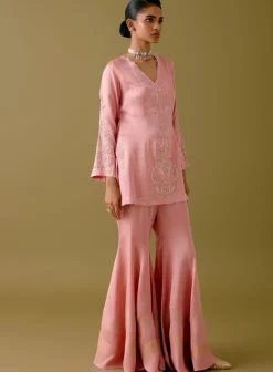 Blush Pink Dori Embroidered Gharara Set