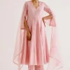 Blush Pink Silk Chanderi Dori Embroidered Anarkali Set
