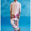 Blush Pink Silk Chanderi Hand-Painted Kurta Set