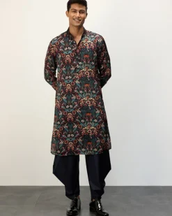 Botanical Blue Printed Kurta Set