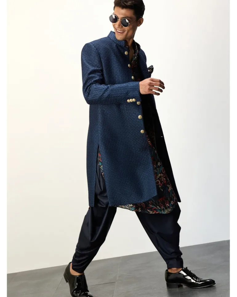 Botanical Blue Printed Kurta Set