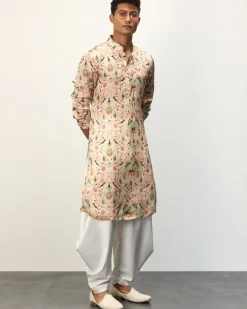 Botanical Peach Printed Kurta Set