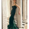 Bottle Green Crystal Swarosvki Gown