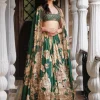 Bottle Green Floral Lehenga Set