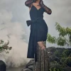 Bow Top With Godet Skirt