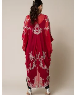 Burgundy & Black Gather Kite & Jumpsuit Set