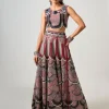 Burgundy Hand Embroidered Skirt Set