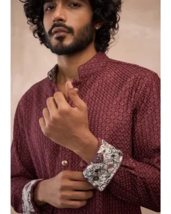 Burgundy Inara Foe & Sb Kurta Set