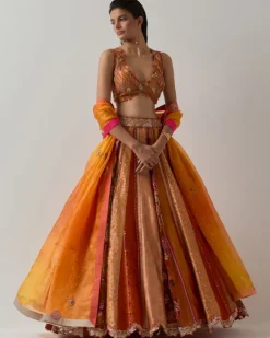 Burnt Orange Lehenga Set