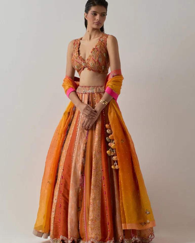 Burnt Orange Lehenga Set