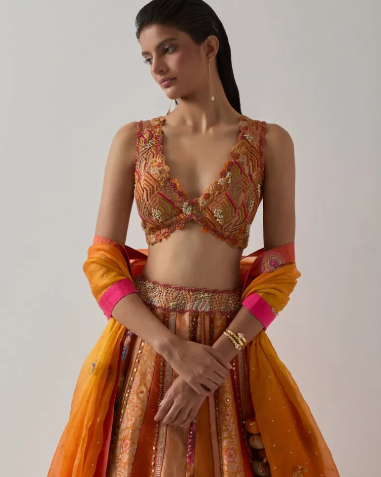 Burnt Orange Lehenga Set