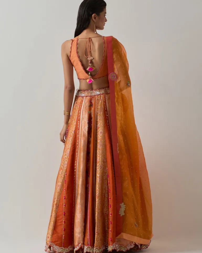 Burnt Orange Lehenga Set
