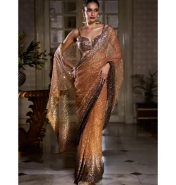 Caramel Sequin Sari