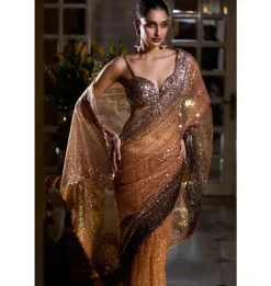 Caramel Sequin Sari