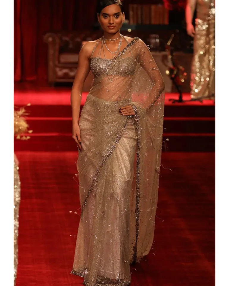 Carla Shimmer Tulle Sari Set