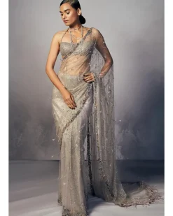 Carla Shimmer Tulle Sari Set