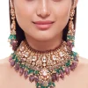 Carved Rubies And Kundan Necklace Set