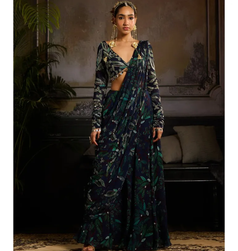 Celestial Drift Pant Sari Set