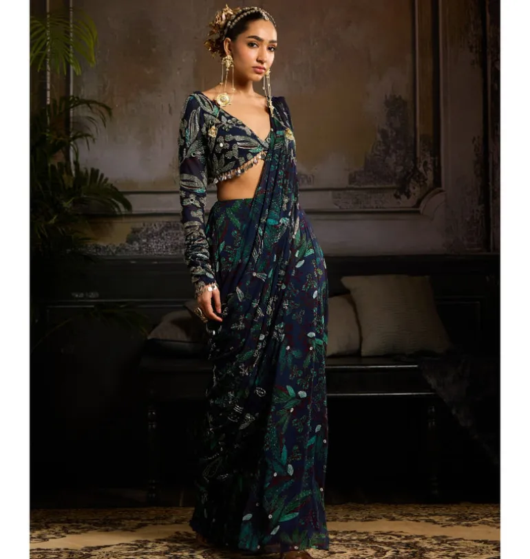 Celestial Drift Pant Sari Set