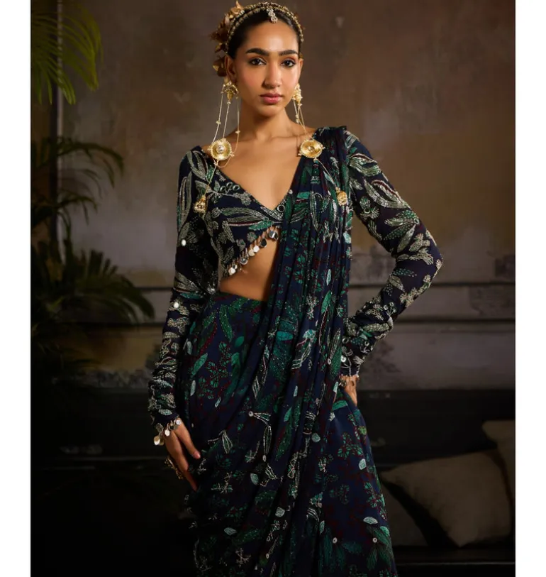 Celestial Drift Pant Sari Set