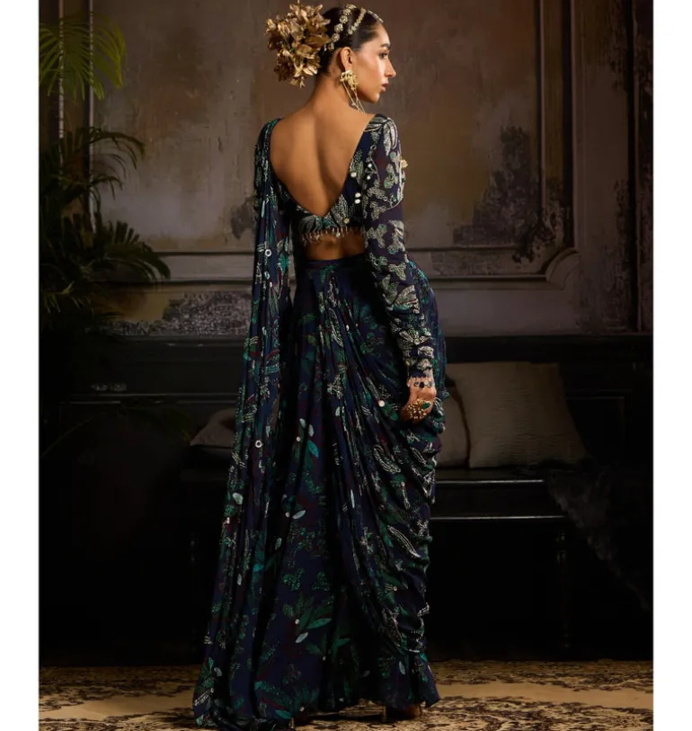 Celestial Drift Pant Sari Set