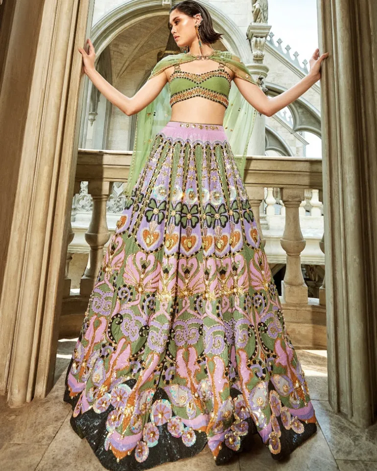 Celtic Hearts Lehenga Set
