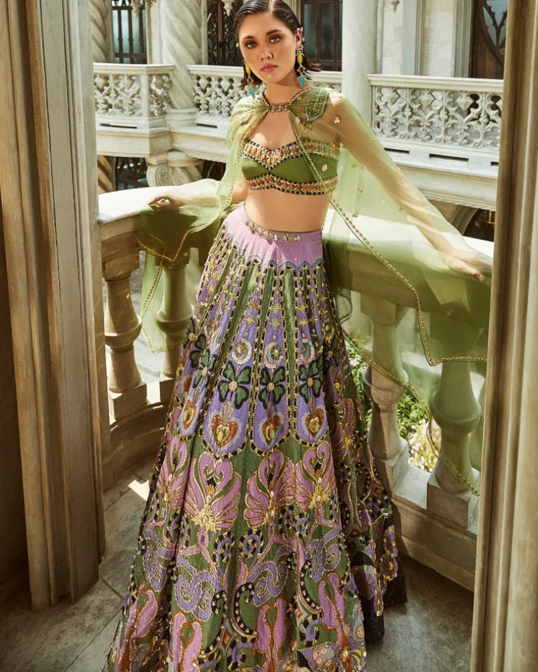 Celtic Hearts Lehenga Set